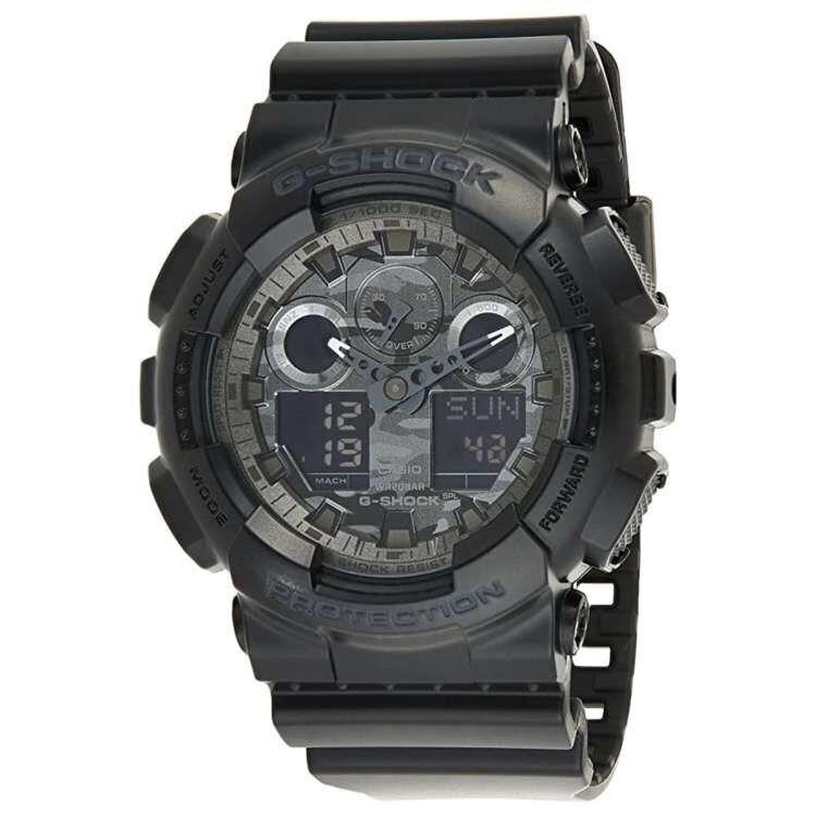 Casio G-shock GA100CF-1A Camouflage Dial Black Analog-digital 200m Men`s Watch