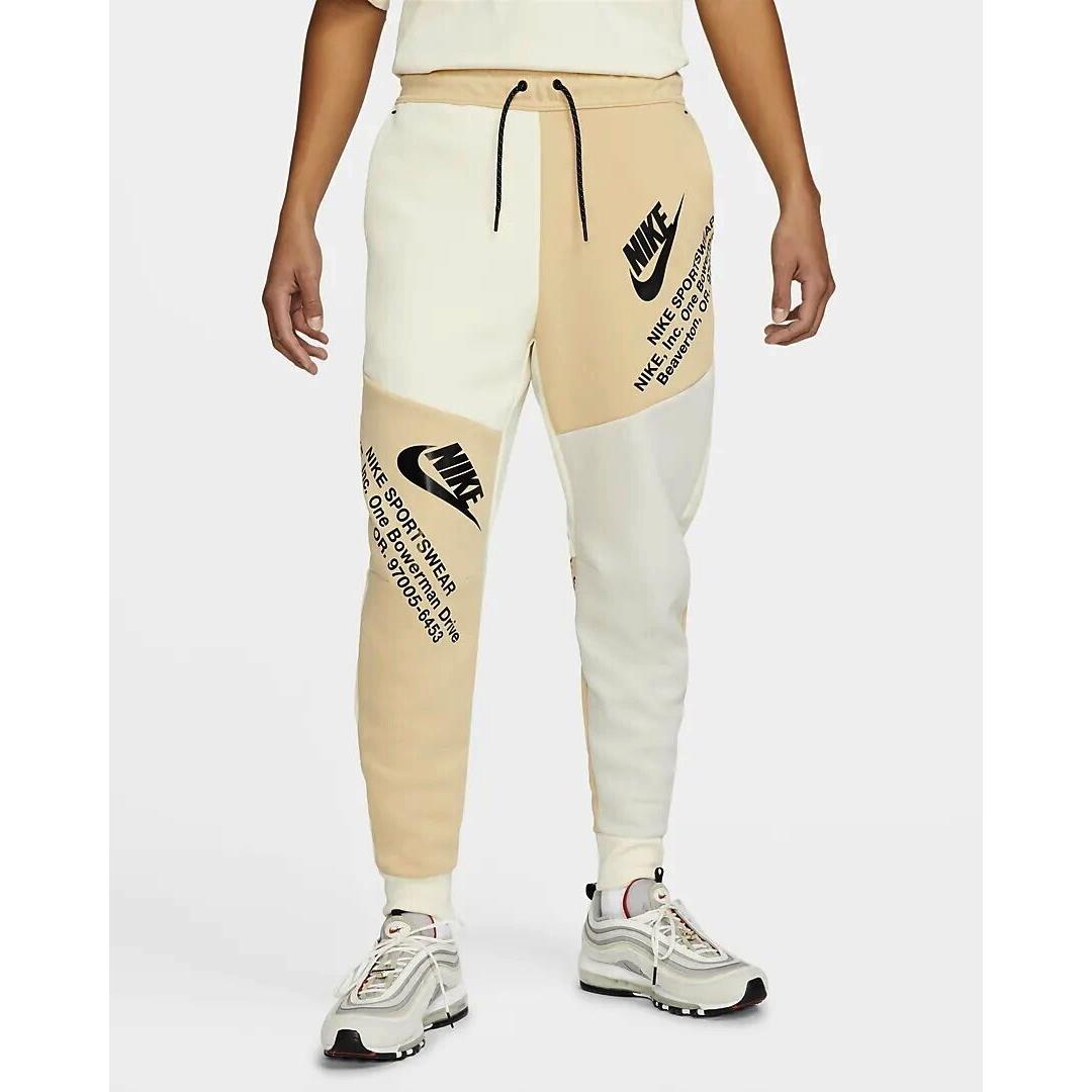 Nike Sportswear Tech Fleece Joggers Sesame Coconut Milk Light Bone Black 2XL