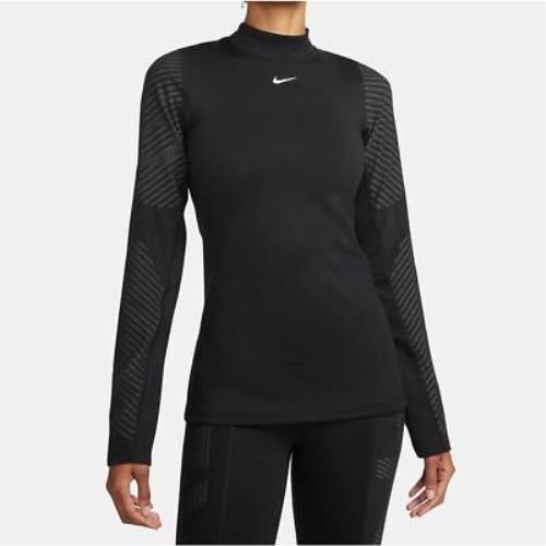 Nike Pro Therma-fit Adv Black Sweatshirt Women`s Size Small S DD6574 010 Tech