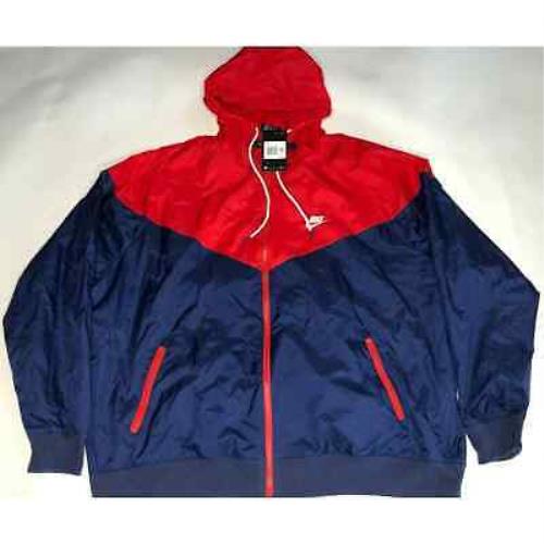 Nike Windrunner Windbreaker Jacket Red Blue AR2191-410 Men`s Size 2XLarge