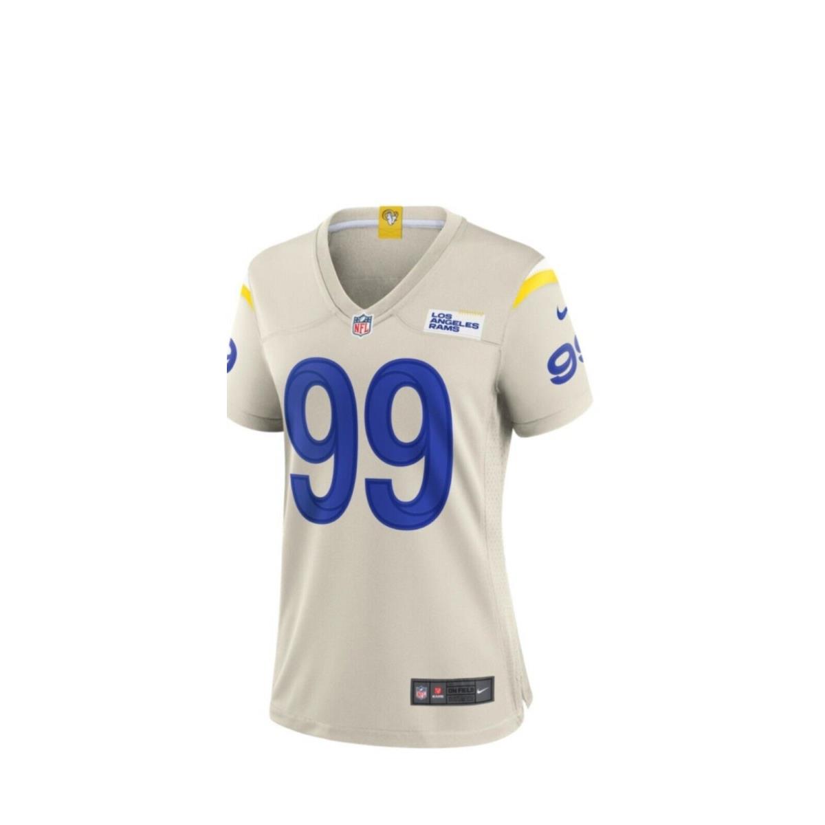 Aaron Donald Los Angeles Rams Bone White Nike Game Women`s Jersey Size Small