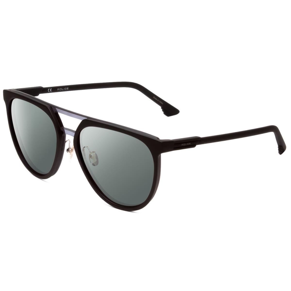 Police SPL586 Square Designer Polarized Sunglasses in Matte Black 57mm 4 Options Smoke Grey Polar