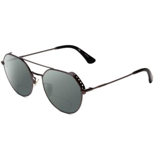 Police SPL636N Round Polarized Bi-focal Sunglasses in Dark Gun Metal Silver 55mm Grey