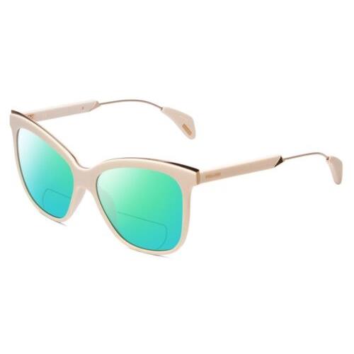 Police SPL621 Affair-2 Cateye Polarized Bi-focal Sunglasses in Ivory White 56 mm