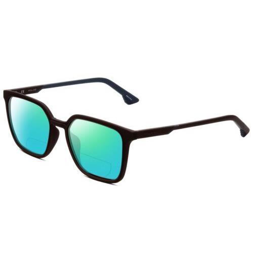 Police SPL769 Polarized Bi-focal Sunglasses in Matte Brown Blue 54 mm 41 Options Green Mirror