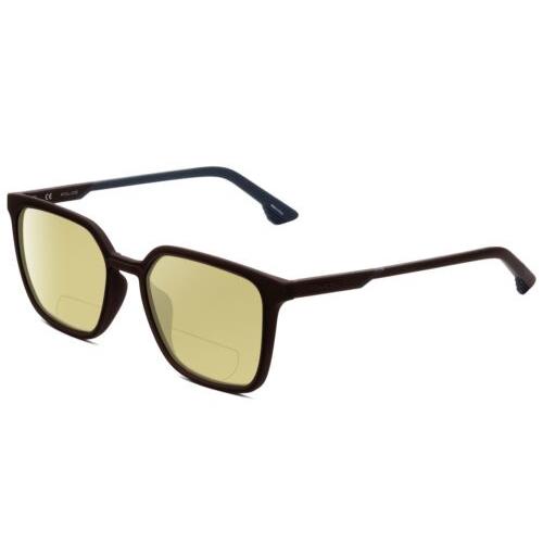 Police SPL769 Polarized Bi-focal Sunglasses in Matte Brown Blue 54 mm 41 Options Yellow