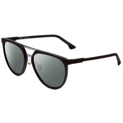 Police SPL586 Unisex Polarized Bi-focal Sunglasses in Matte Black 57mm 41 Option Grey