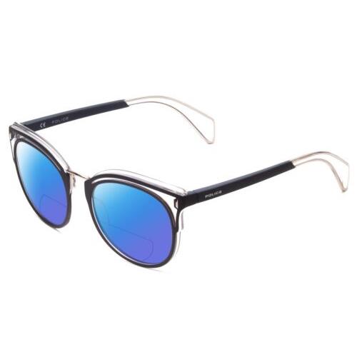 Police SPL642 Cateye Polarized Bi-focal Sunglasses Matte Crystal 52mm 41 Options Blue Mirror