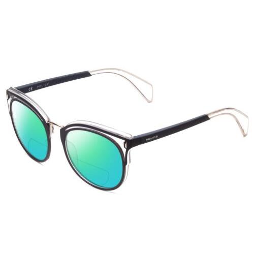 Police SPL642 Cateye Polarized Bi-focal Sunglasses Matte Crystal 52mm 41 Options Green Mirror
