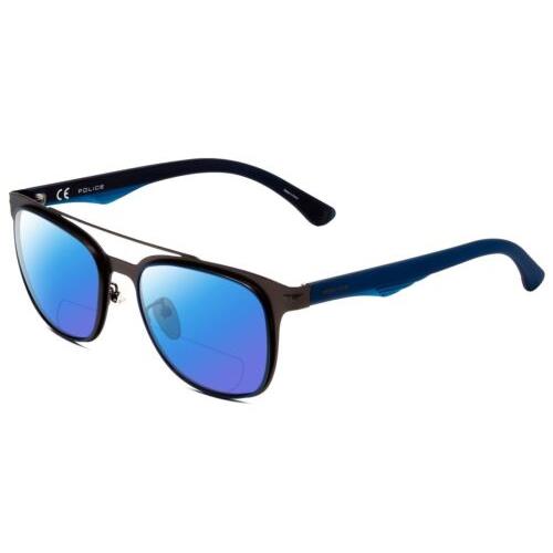 Police SPL356 Unisex Polarized Bi-focal Sunglasses Black Silver 53 mm 41 Options Blue Mirror