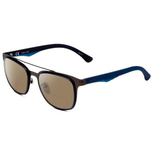 Police SPL356 Unisex Polarized Bi-focal Sunglasses Black Silver 53 mm 41 Options Brown