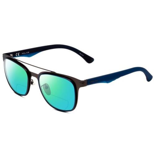 Police SPL356 Unisex Polarized Bi-focal Sunglasses Black Silver 53 mm 41 Options Green Mirror