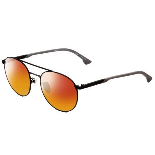 Police SPL717 Round Designer Polarized Sunglasses in Matte Black 55 mm 4 Options Red Mirror Polar