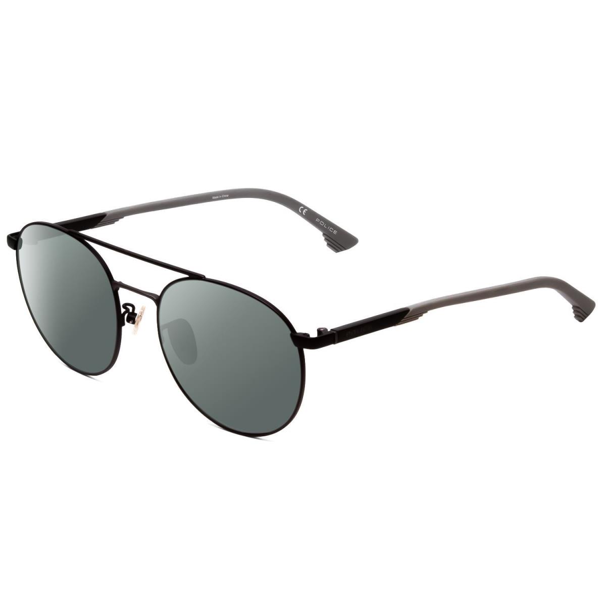 Police SPL717 Round Designer Polarized Sunglasses in Matte Black 55 mm 4 Options Smoke Grey Polar