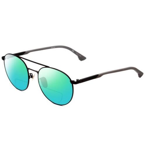 Police SPL717 Round Polarized Bi-focal Sunglasses in Matte Black 55mm 41 Options Green Mirror