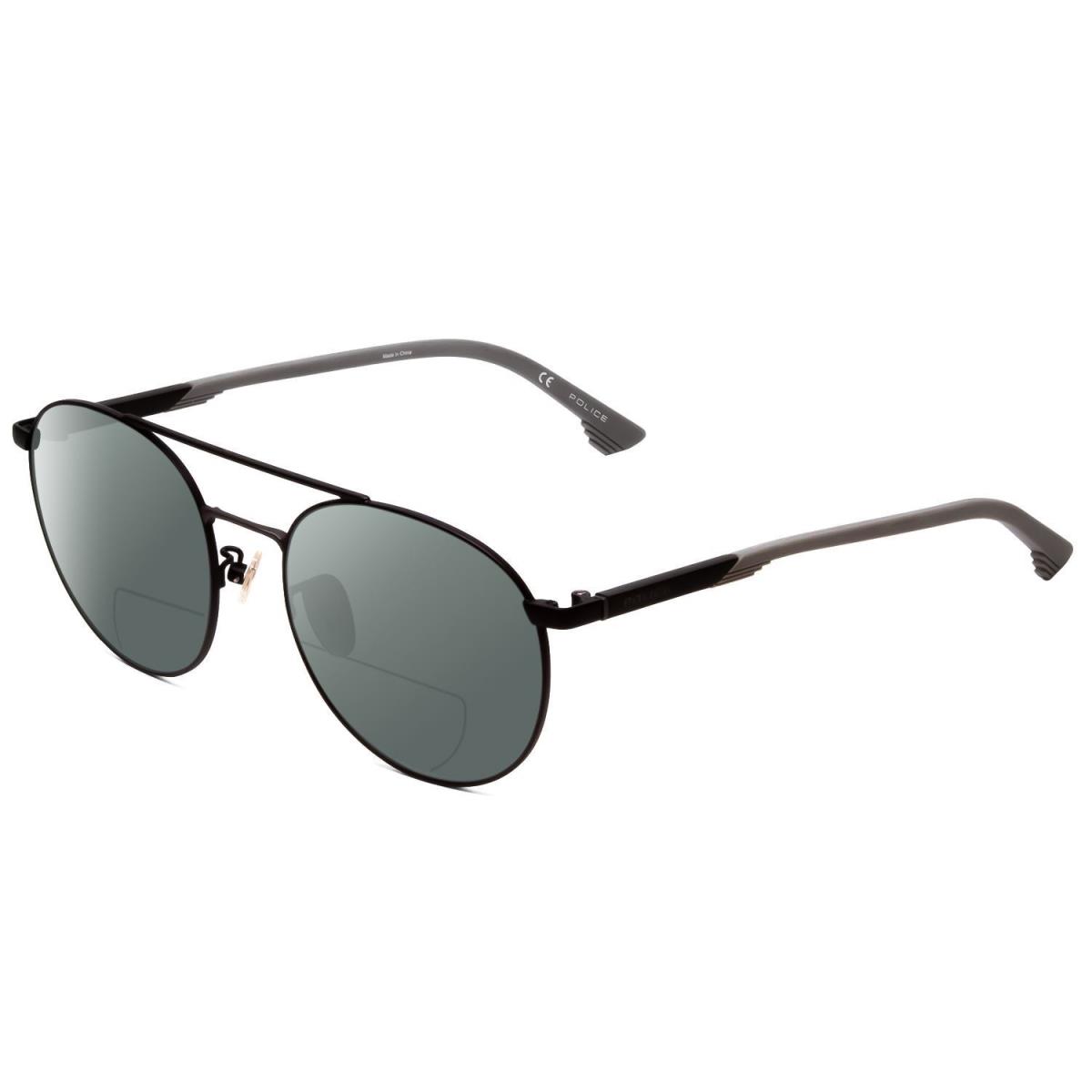 Police SPL717 Round Polarized Bi-focal Sunglasses in Matte Black 55mm 41 Options Grey