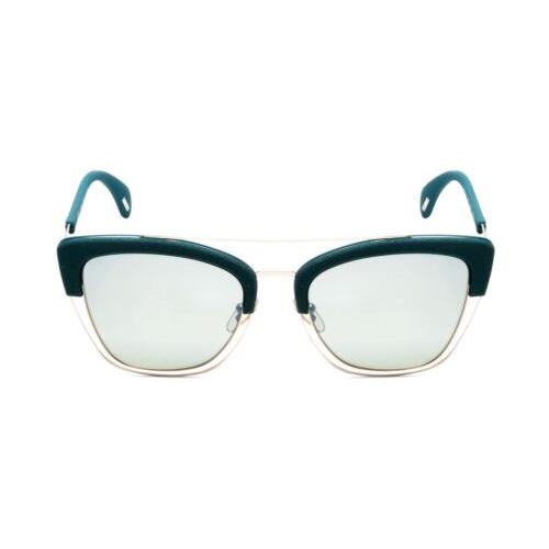 Police SPL618 Cateye Designer Sunglasses in Teal Crystal Glitter/grey Smoke 54mm