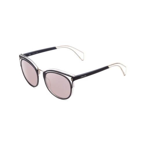 Police SPL642 Unisex Cateye Full Rim Designer Sunglasses Matte Crystal/grey 52mm