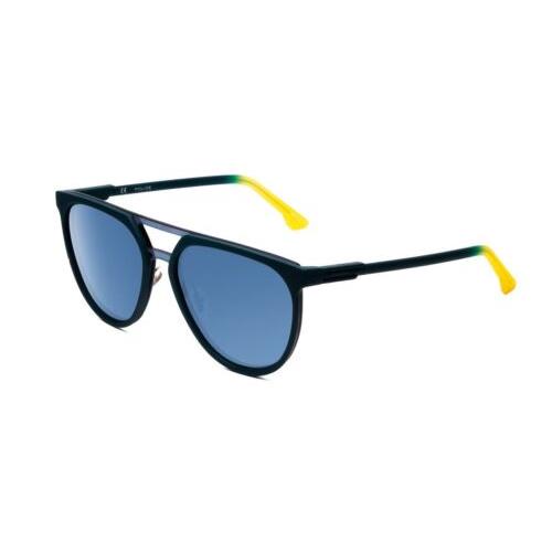 Police SPL586 Square Polarized Sunglasses in Green Marine Yellow/grey Smoke 57mm