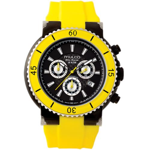 Mulco Bluemarine Chronograph Men`s Yellow and Black Watch-needs Battery