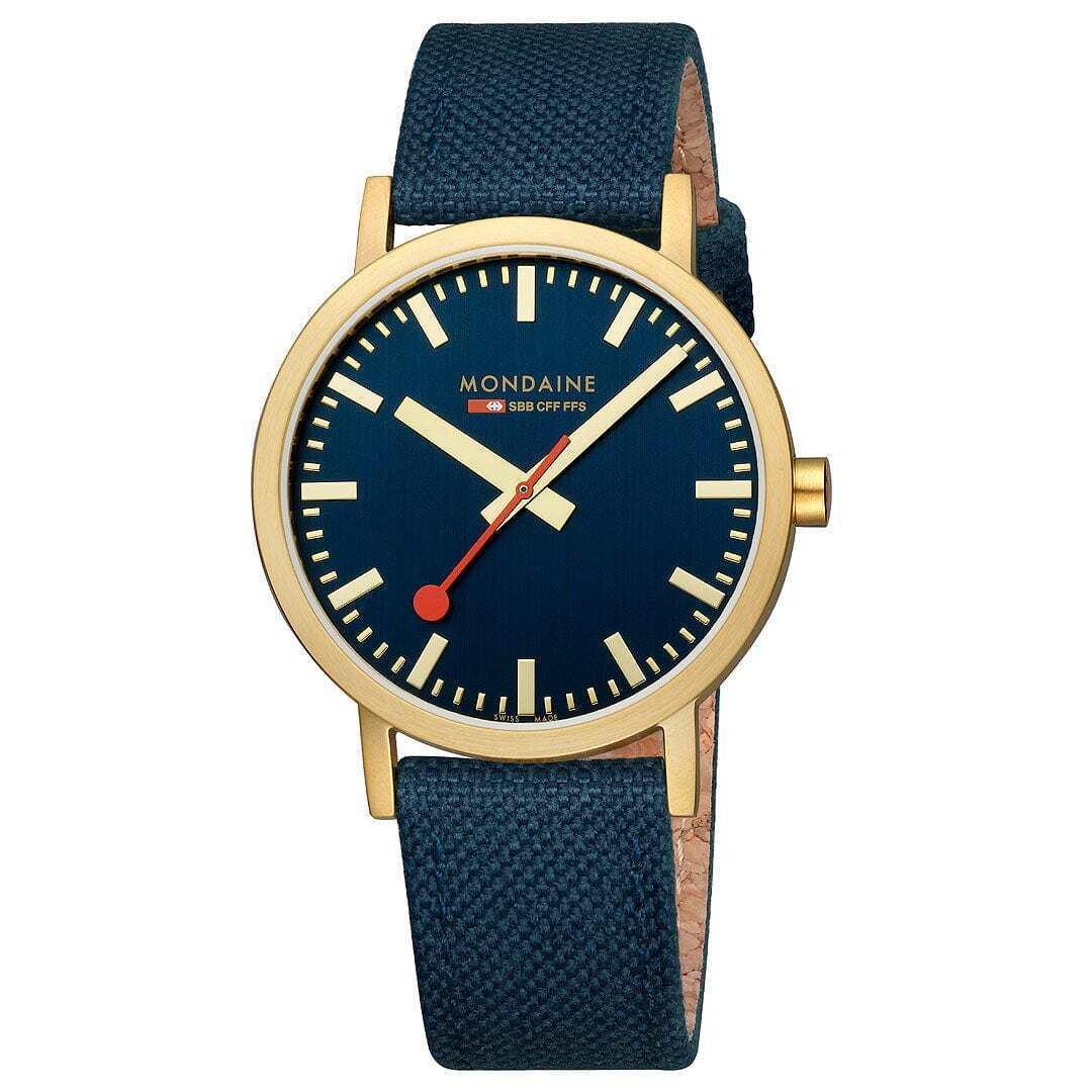 Mondaine A660.30360.40SBQ Classic Deep Ocean Blue 40 mm Gold Quartz Wrist Watch
