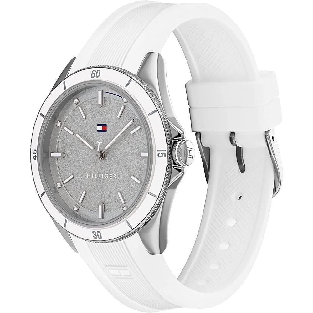 Tommy Hilfiger Emma White Silicone Women s Watch 1782478 - Dial: Gray, Band: White, Bezel: White