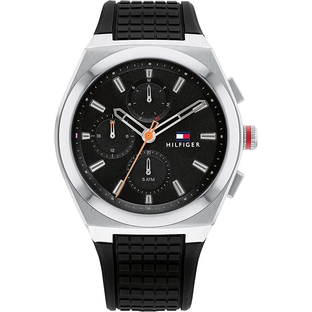 Tommy Hilfiger Connor Multi-dial Black Silicone Men s Watch 1791898