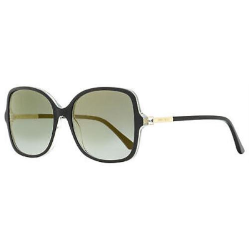 Jimmy Choo Square Sunglasses Judy/s 807FQ Black/gold 57mm - Frame: Black/Gold, Lens: Gray Gradient/Gold Flash