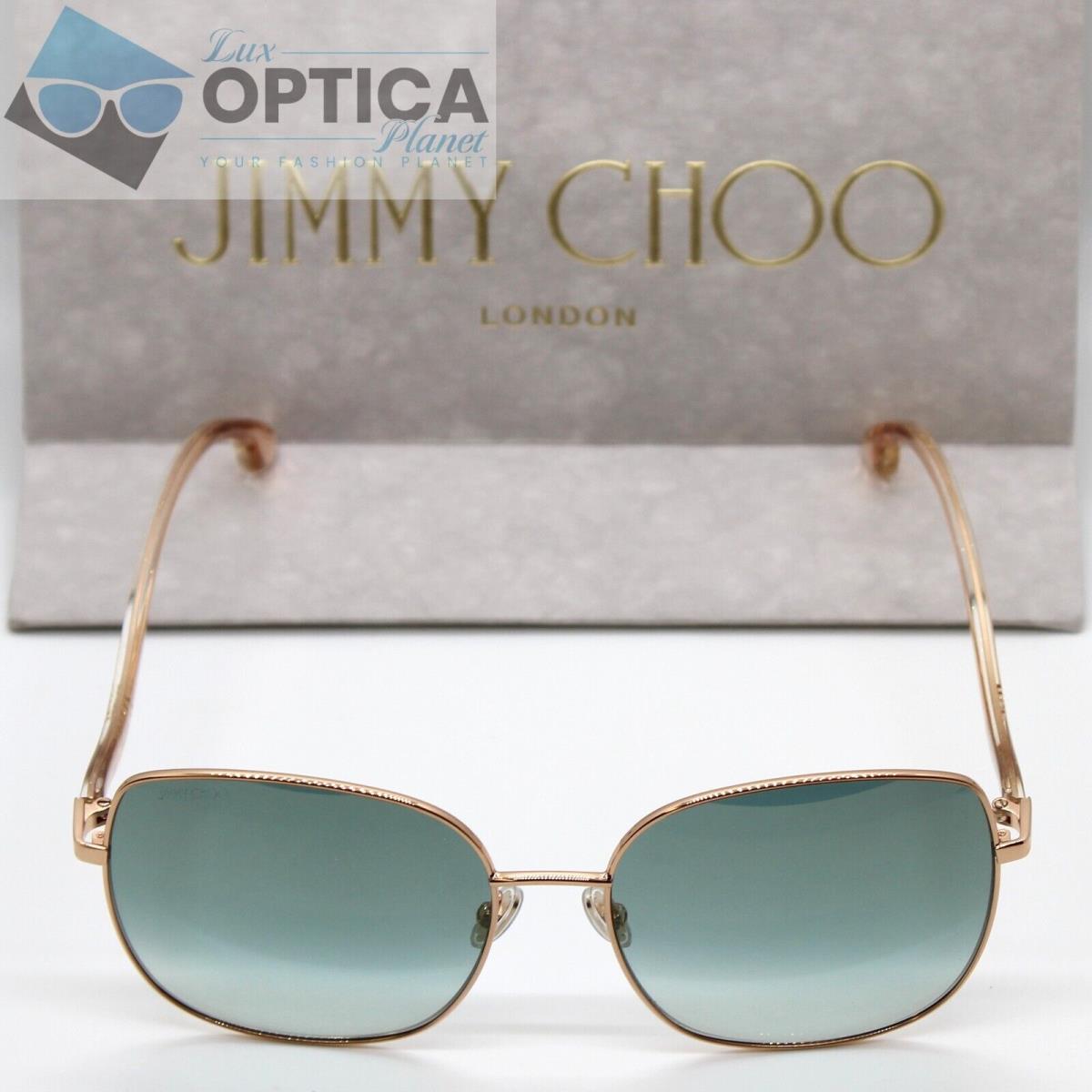 Jimmy Choo Mamie/s Ddbez Women`s Gold-copper Frame Sunglasses 60mm - Frame: Gold-Copper, Lens: Green Gradient/Silver Flash