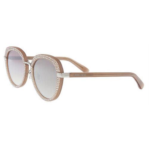 Jimmy Choo Mori/s 09FZ Nudepall Oval Sunglasses - Frame: , Lens: Brown Mirror