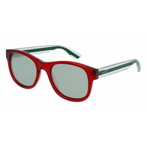 Gucci Sunglasses GG0003S 004 Red/crystal W/silver Mirrored Lens