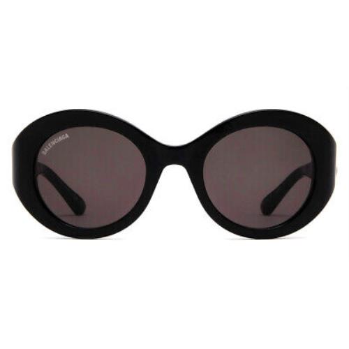 Balenciaga BB0208S Sunglasses Women Black Gray Round 53mm