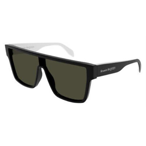 Alexander Mcqueen AM0354S Sunglasses Black Green 99mm - Frame: Black / Green, Lens: Green