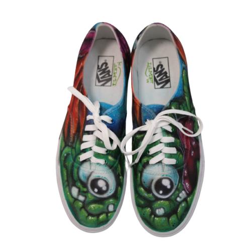 Vans Custom Air Brushed Skate Shoes Street Graffiti Mens 11 - Multicolor