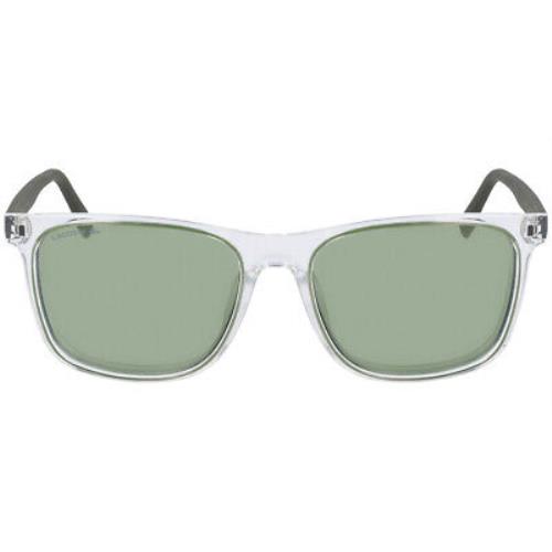 Lacoste L882S Sunglasses Men Crystal Khaki Rectangle 55mm