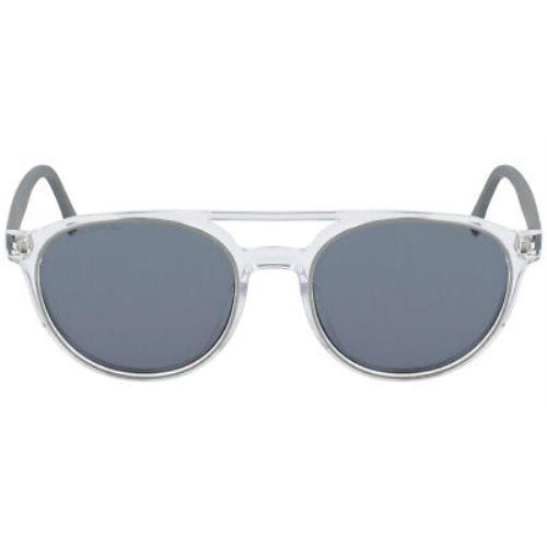 Lacoste L881S Sunglasses Unisex Crystal Gray Round 52mm