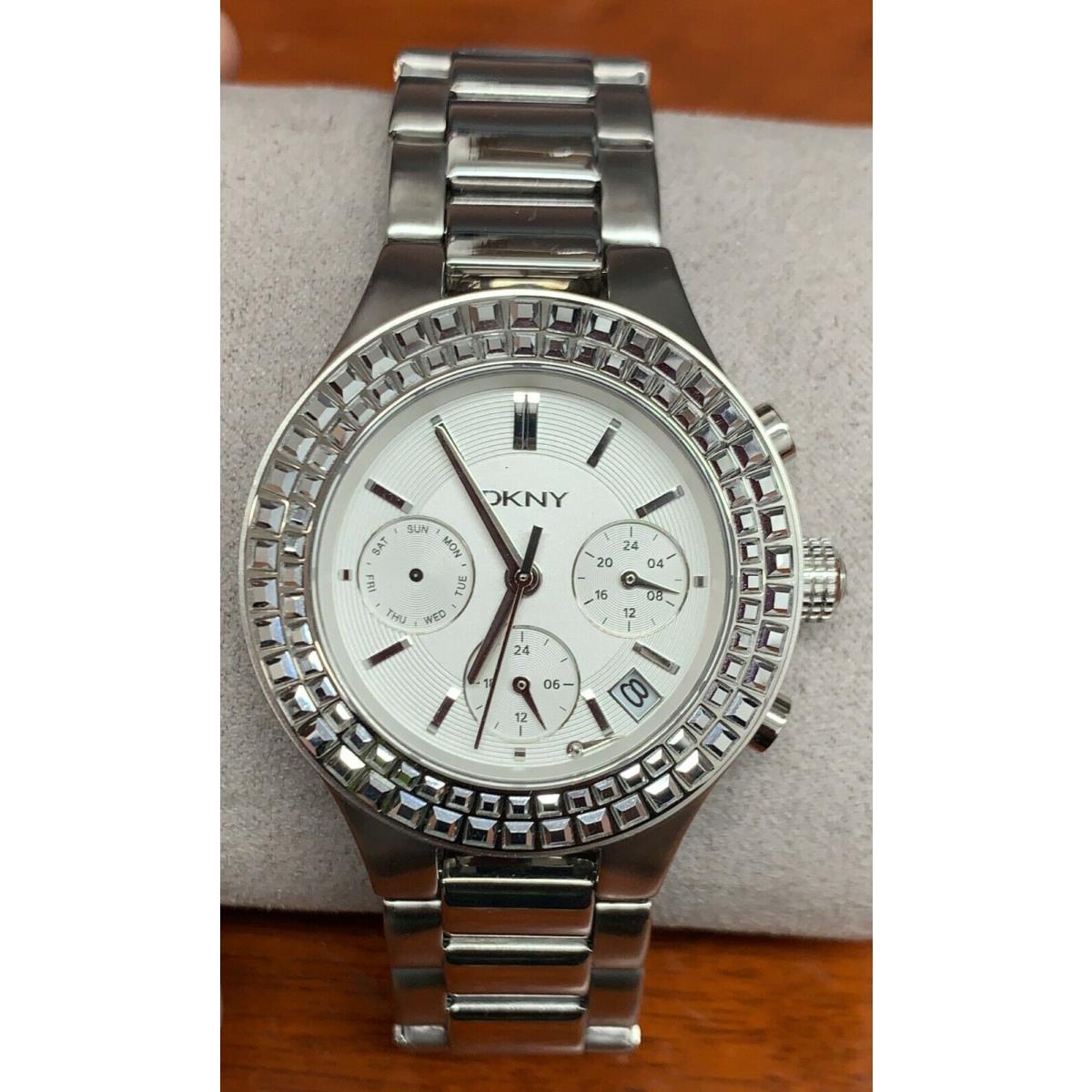 Dkny Chambers Silver-tone Stainless Steel Multi Function Women`s Watch NY2258