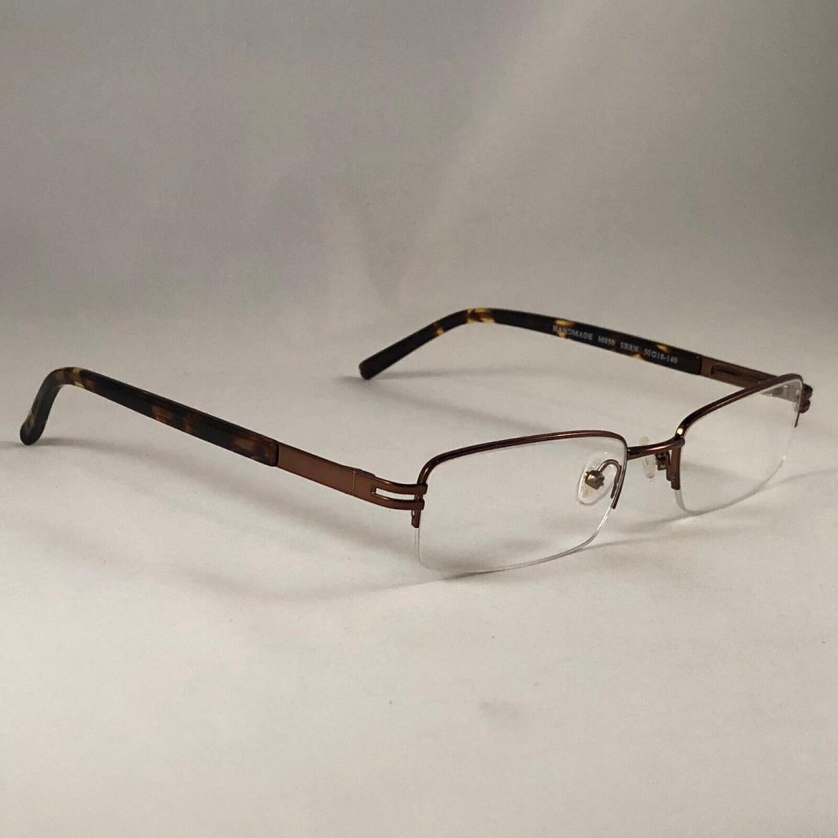 Steve Madden M050 Sbrn Handmade Half Eyeglass Frame Flex Copper Brown 50-18-140