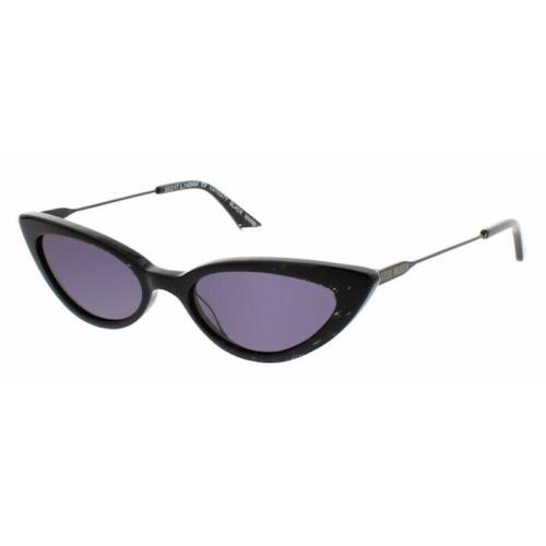 Steve Madden Cutesyy Black Marble Glossy Black / Violet Tinted Sunglasses