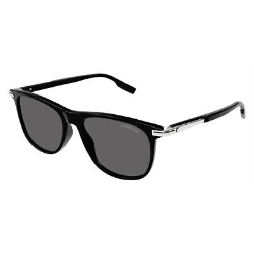 Montblanc MB0216S Sunglasses Men Black Gray Rectangle 56mm