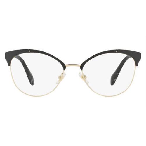 Miu Miu MU 50PV Eyeglasses Women Black Oval 54mm