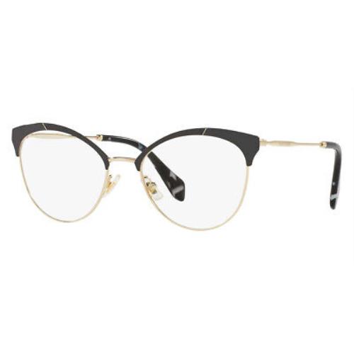 Miu Miu eyeglasses Core Collection - Black Frame, Demo Lens, Pale Gold / Mt Black / Black Model