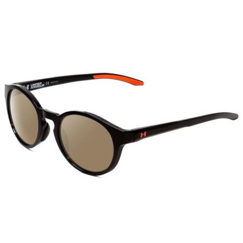 Under Armour Infinity Unisex Round Polarized Sunglasses in Black Coral Pink 52mm Amber Brown Polar