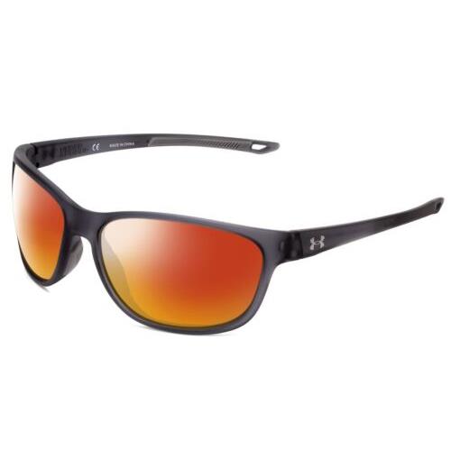 Under Armour Undeniable Unisex Oval Polarized Sunglasses Matte Crystal Grey 61mm Red Mirror Polar