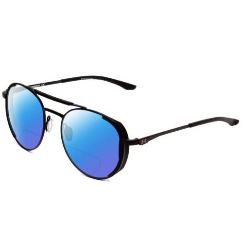 Under Armour Instinct Pursuit Unisex Polarized Bi-focal Sunglasses in Black 55mm Blue Mirror