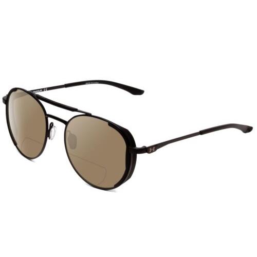 Under Armour Instinct Pursuit Unisex Polarized Bi-focal Sunglasses in Black 55mm Brown