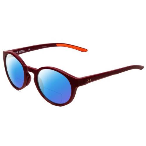 Under Armour Infinity Unisex Polarized Bi-focal Sunglasses in Burgundy Red 52 mm Blue Mirror