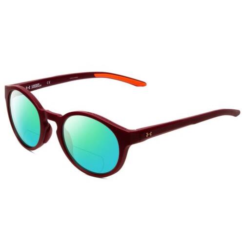 Under Armour Infinity Unisex Polarized Bi-focal Sunglasses in Burgundy Red 52 mm Green Mirror
