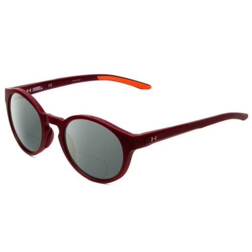 Under Armour Infinity Unisex Polarized Bi-focal Sunglasses in Burgundy Red 52 mm Grey