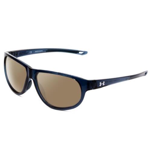 Under Armour Intensity Ladies Oval Polarized Sunglasses Matte Blue Crystal 59 mm Amber Brown Polar